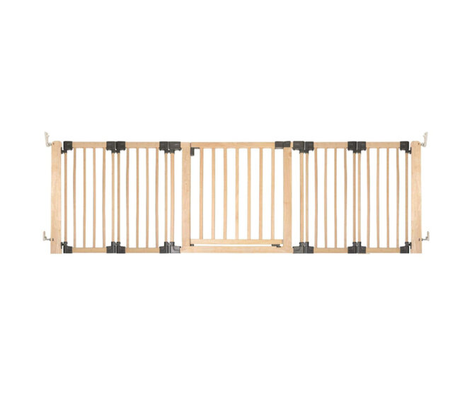 Wooden Multi Panel Room Divider, Natural Wood, 76cm Tall