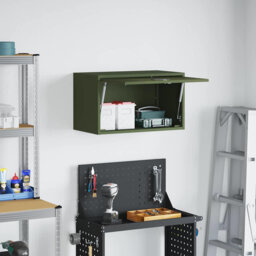 Wall Cabinet For Garage Powder-Coated Steel Storage Indoor Units Secure