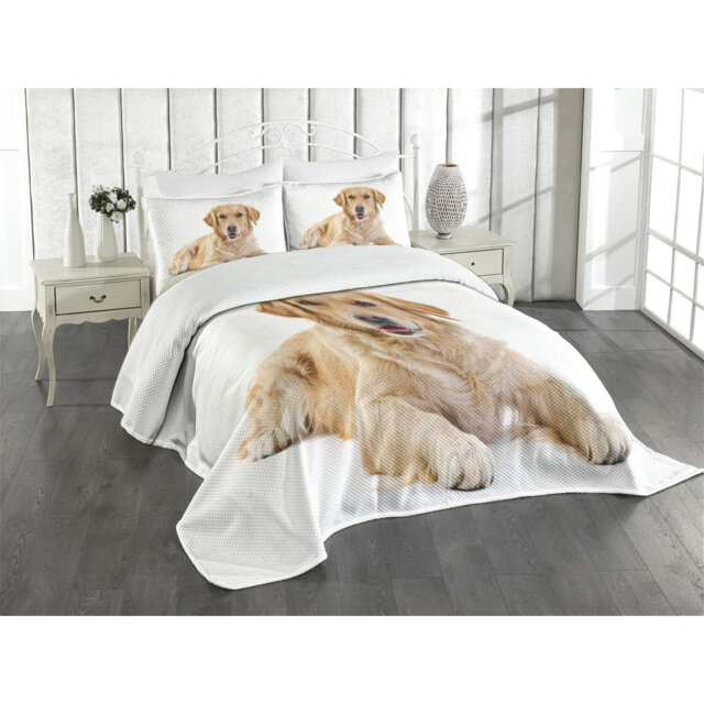 Adhamh White/Brown Microfibre Bedspread Set