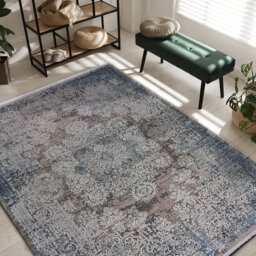 Luxury Area Rugs Soft Bedroom Carpets Non Slip Rugs Washable Acrylic Rug Floor Mat CREAM AND GOLD