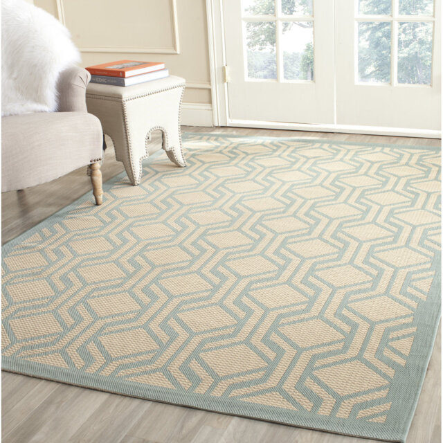 Solal Beige/Aqua Indoor/Outdoor Rug