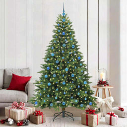 Artificial Christmas Tree with 300 LEDs Green PE and PVC