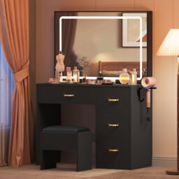 Dajanea Dressing Table with Mirror，Makeup Vanity Table Set for Bedroom