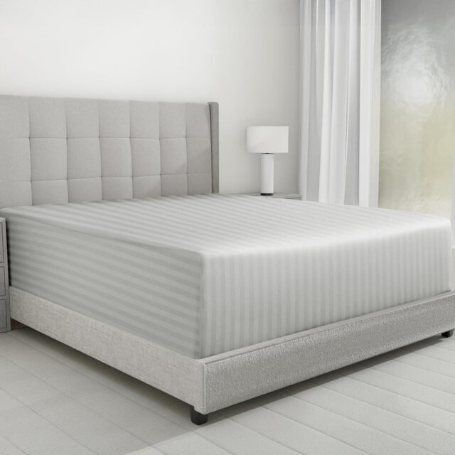 Microfiber Striped Fitted Sheet