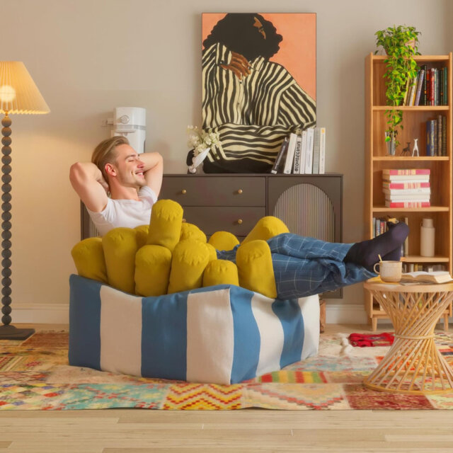 Large Bean Bag Chairs, Oversized Bean Bag Couch, Fries Shaped Lazy Floor Sofa Chair For Reading & Relaxing