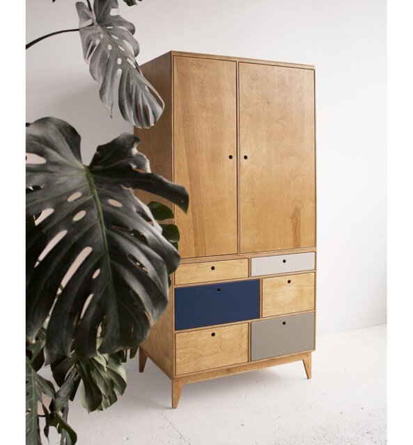 Merchant 2 Door Solid + Manufactured Wood Wardrobe