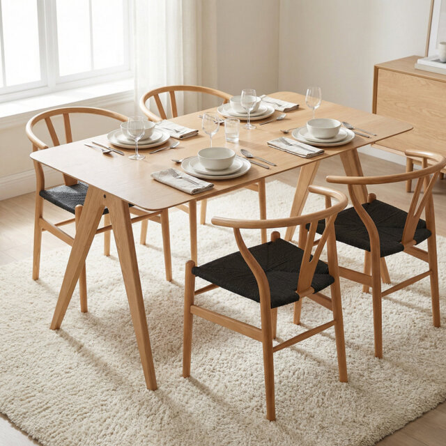 Edda Oak Effect Rectangle Wooden Dining Table - 140cm