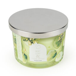 Glass Candle With Metal Lid Mint Leaf & Eucalyptus - 5% Relaxing Eucalyptus Scent