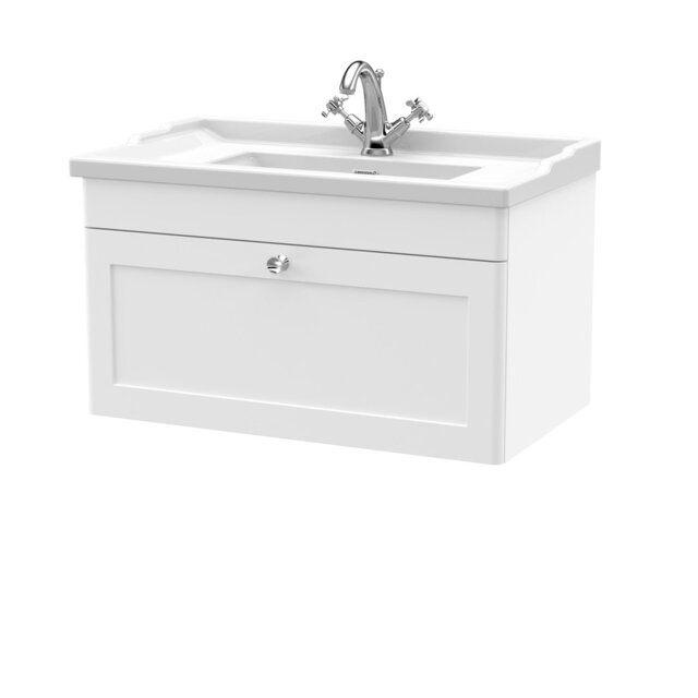 Classique 820mm Double Bathroom Vanity with Drop In Vitreous China Basin