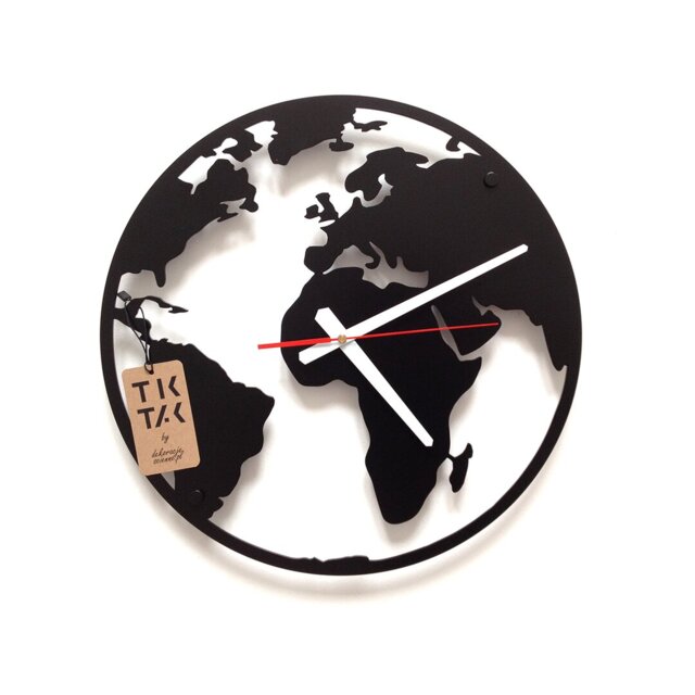 Analogue wall clock Globe 40cm noiseless