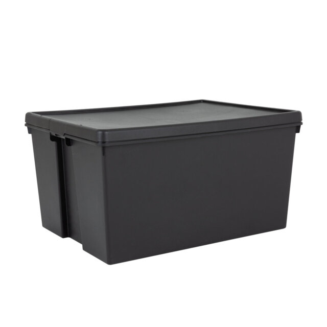 Wham Bam 150L Heavy Duty Box & Lid Black Recycled