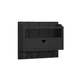 Wood Wall Organizer with Wall Baskets