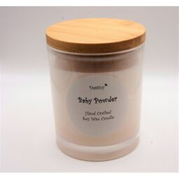Baby Powder Scented Jar Candle with Glass Holder