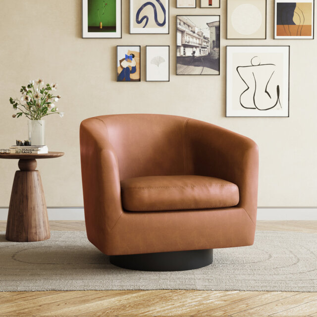 Bennett 79Cm Wide Swivel Barrel Chair