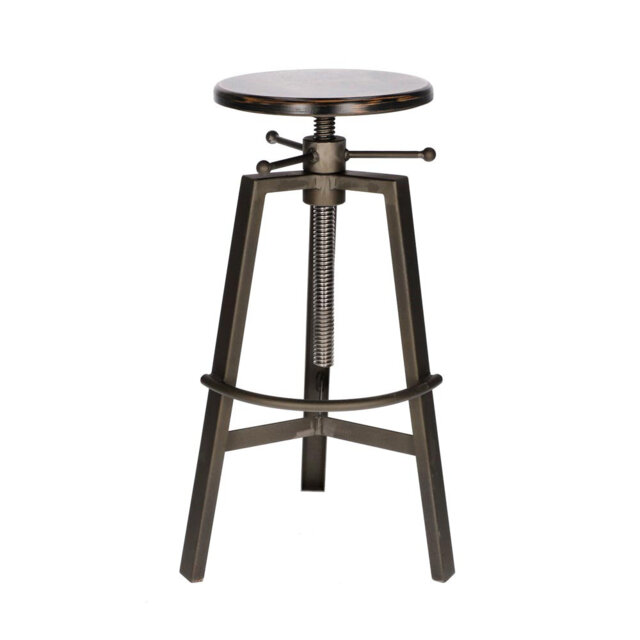 Hacienda Swivel Adjustable Height Counter Stool with Metal Frame