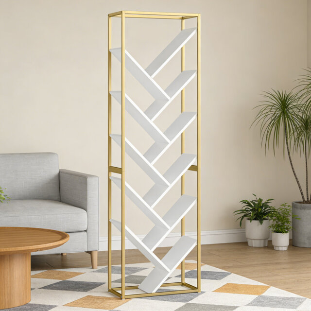 170cm H x 50cm W Metal Step Bookcase