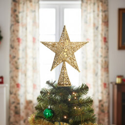 Wrought Iron Christmas Tree Topper Star Ornament Home Decor