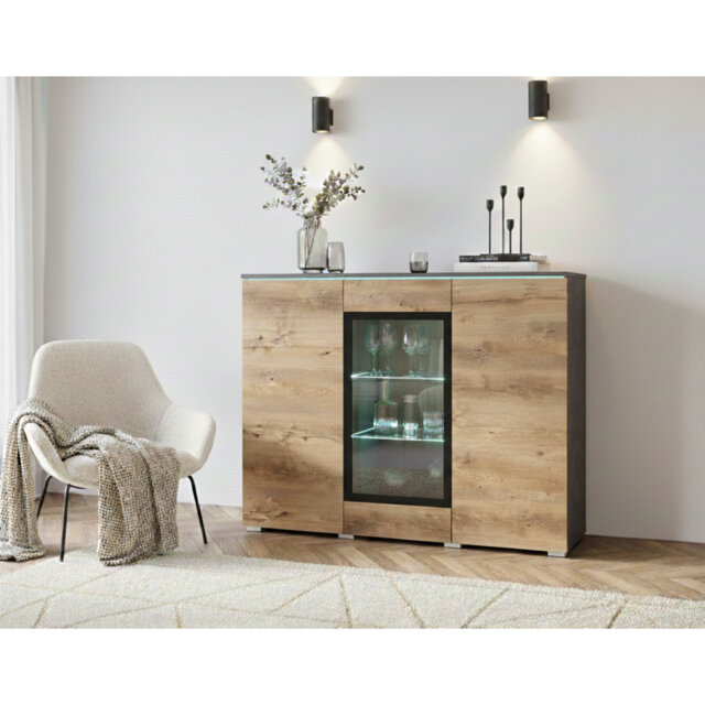 Dejanee Cm Chest Of Drawers With Glass Panels