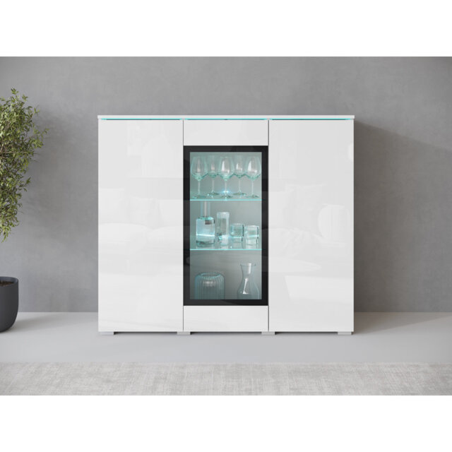 Dejanee Cm Chest Of Drawers With Glass Panels