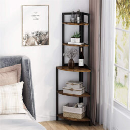 Adrean 152cm H x 52cm W Steel Corner Bookcase