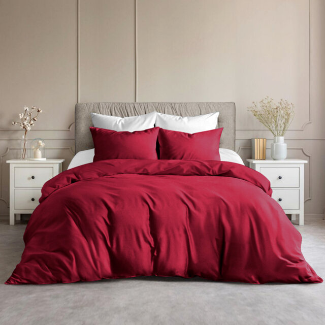Plain Microfibre Reversible Contemporary Quilt Duvet Cover with Pillowcases