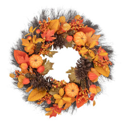PUMPKIN EMBER Faux 66cm Wreath