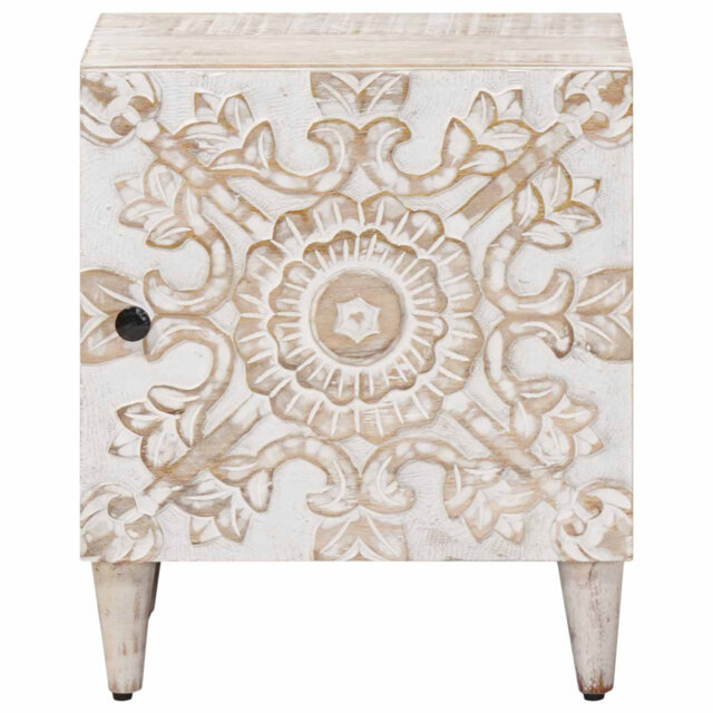Bedside Cabinet Solid Mango Wood Furniture Nightstand Table Wooden