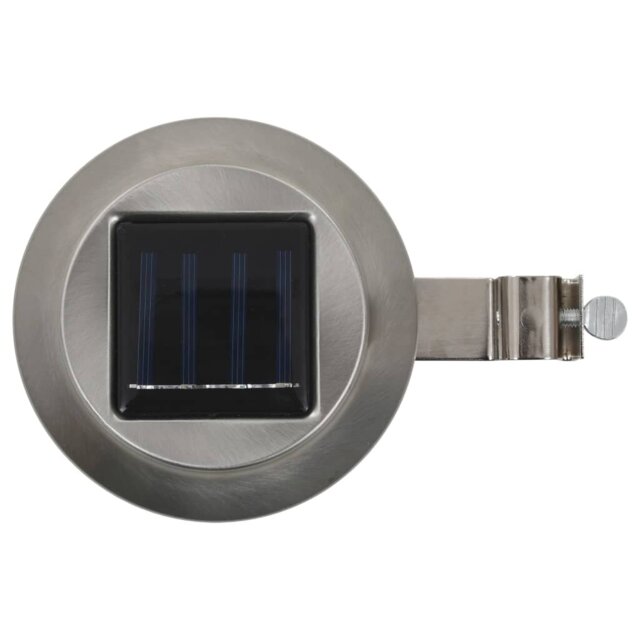 Thora Silver Solar Powered Integrated LED Steel Deck Light Pack