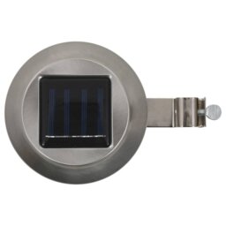 Thora Silver Solar Powered Integrated LED Steel Deck Light Pack