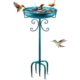 35In/88cm Metal Bird Bath for Garden, Freestanding Birdbaths & Supports, Vintage Bird Baths Feeder Bowl for Outdoors Garden Patio Yard Lawn Decor, 5-P