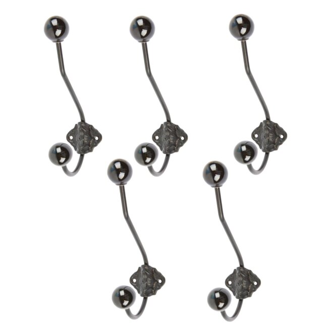 Hammer & Tongs - Ceramic Ball Hat & Coat Hook - W50mm x H180mm - Black