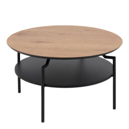 Round Coffee Table with Melamine Top & Black Legs