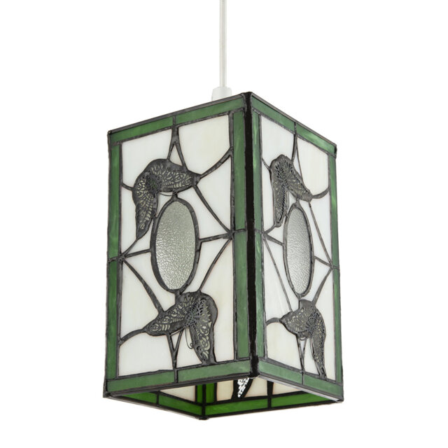 20cm H Glass Rectangle Pendant Shade ( No Direct Attachment Method ) in Green