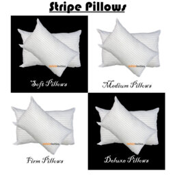 Luxury Hotel Quality Satin Stripe Hollowfibre Plush Support Pillow