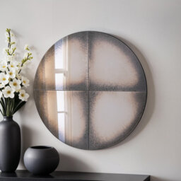 Round Antiqued Wall Mirror
