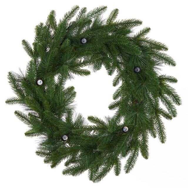 Mixed Pine Candle Holder Christmas Wreath, 60 cm