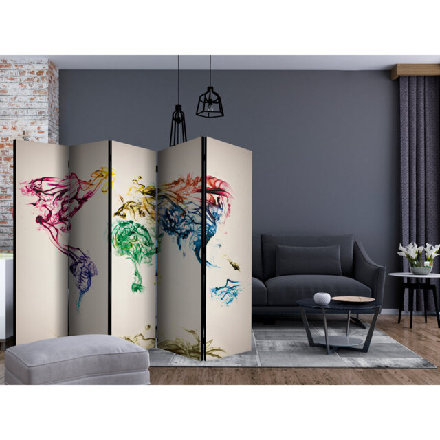 225cm W x 172cm H 5 - Panel  One Sided Room Divider Folding Room Divider