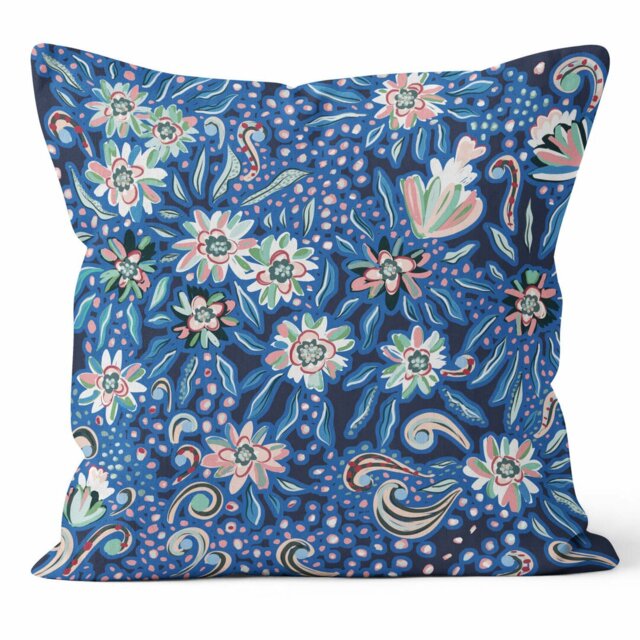 Indian Dreams ( Blue) - Funky Art Cushion - Bellissima - House of Turnowsky Cushion