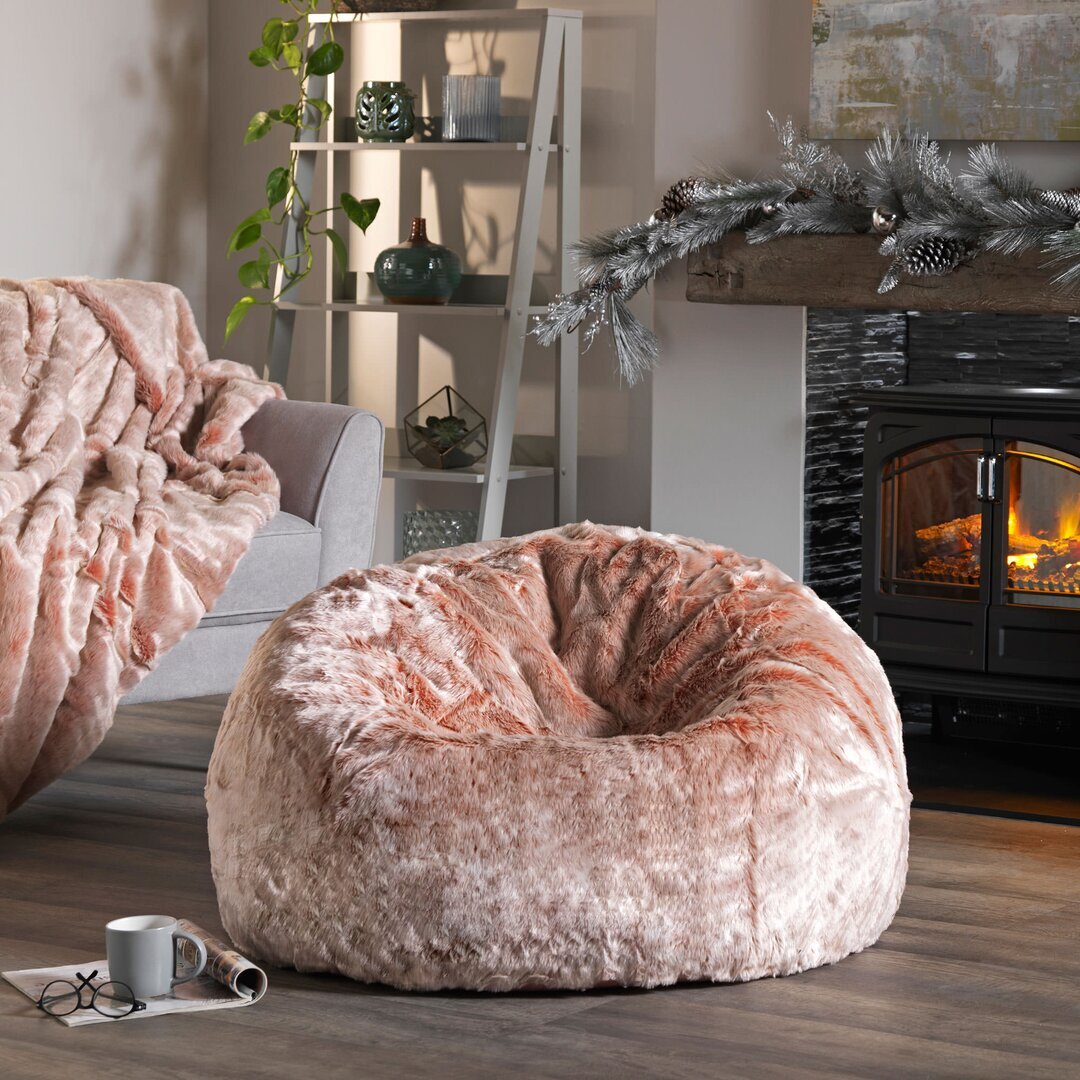 icon Classic Faux Fur Fluffy Bean Bag Chair by Wayfair