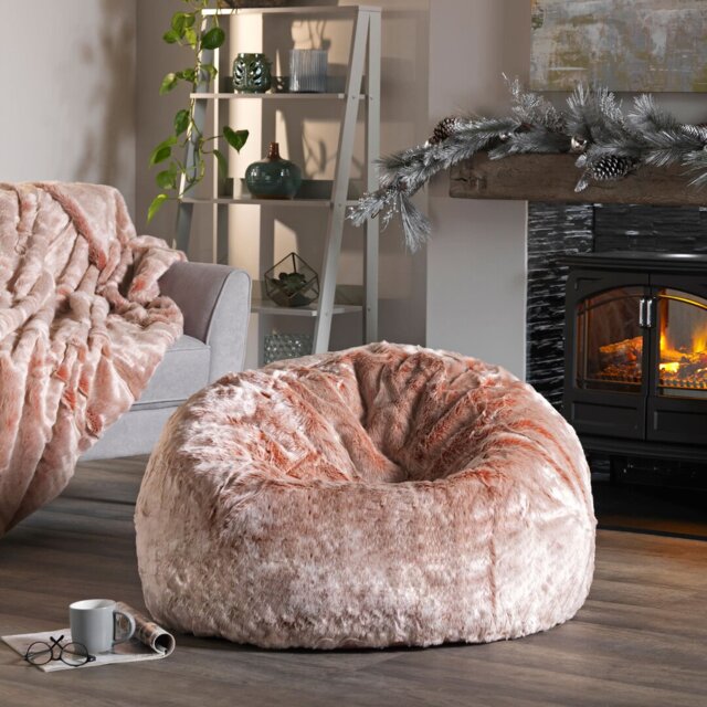 icon Classic Faux Fur Fluffy Bean Bag Chair by Wayfair