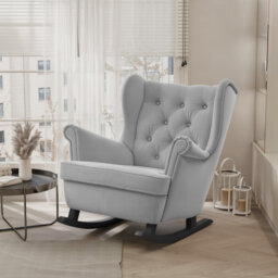 SCANDI upholstered wingback rocking chair