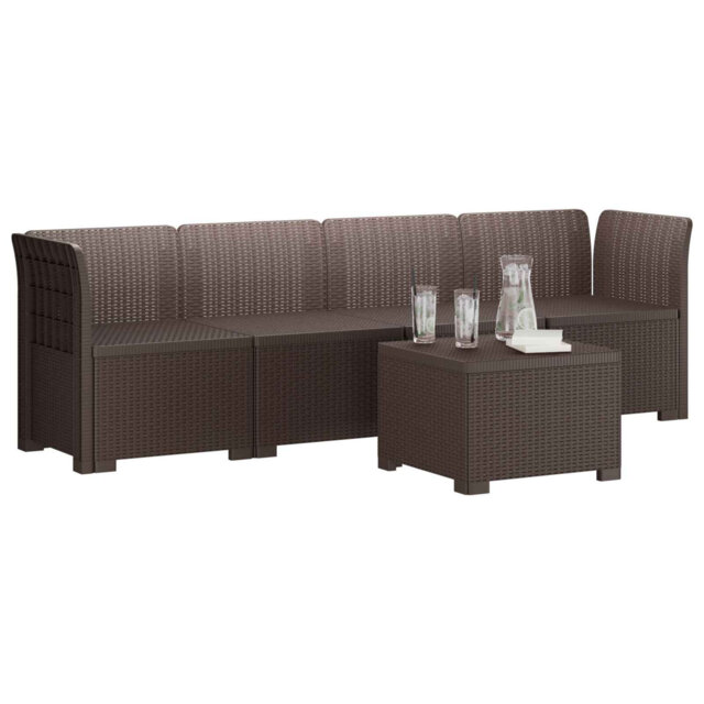 Garden Sofa Rattan Look PP Outdoor Sectional Modern Patio Seat Balcony