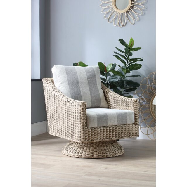 Dupond Upholstered Swivel Armchair