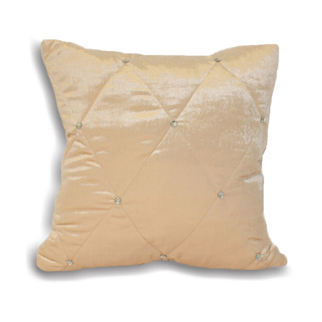 New Diamante Cream Square Scatter Cushion with filling