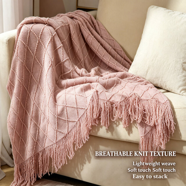 Acrylic Tassel Throw Blanket.