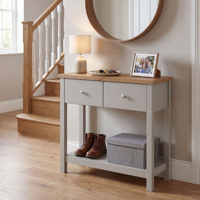 Beacsfield 2 Drawer Console Table Hallway & Living Room Furniture Shaker Style
