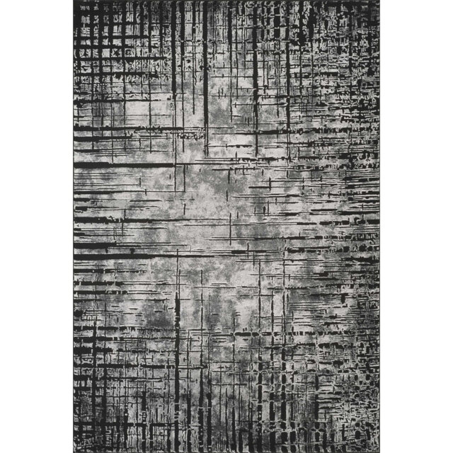 Denelda Living Room Area Rug Metallic Sheen Modern Nexus Design Grey