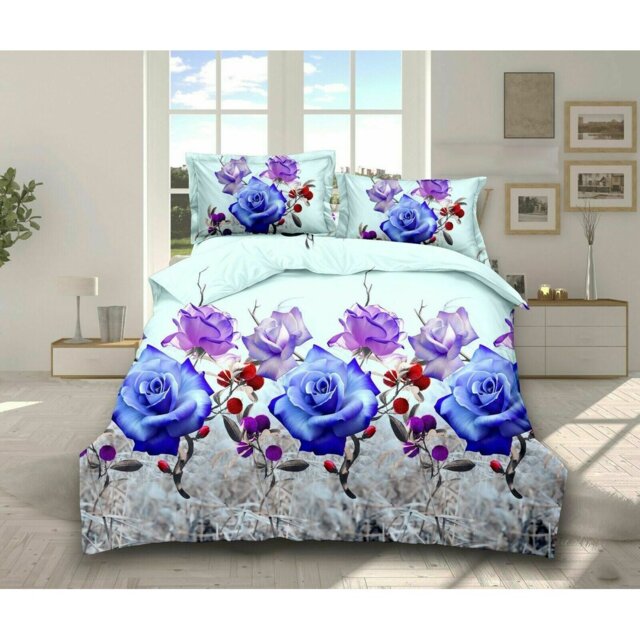 Chiles Polyester Floral Duvet Cover Set with Pillowcases Included