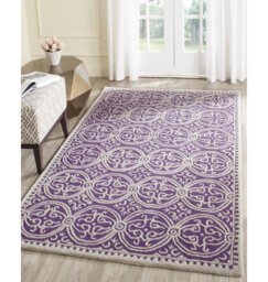 Handmade Tufted Wool Purple/Ivory Rug