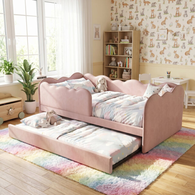 Upholstered Daybed with Trundle
